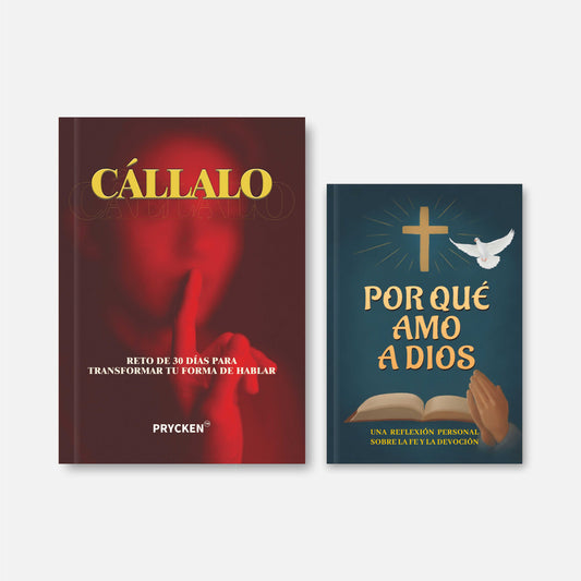 Prycken Combo de entrenamiento de 30 días en la palabra junto con Cristo: “CÁLLALO” + “POR QUÉ AMO A DIOS” | Prácticas diarias + preguntas de devoción | Domina el momento y la manera de hablar.Un pack de libros perfecto para regalar a amigos y familiares.