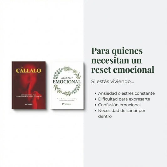 Prycken Pack de Reinicio Personal: 30 días de sanación emocional + 30 días para mejorar tu comunicación|Pon tus emociones en su lugar, y di lo correcto en el momento justo