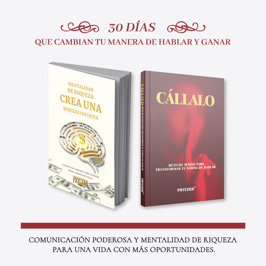 Prycken – 30-Day Dual Mastery Set: Comunicación de Alto Impacto + Mentalidad de Riqueza | Aprende Qué Decir y Cómo Pensar con Prácticas Diarias, Tareas de Reflexión y Estrategias Reales para Transformar tu Boca y tu Mente