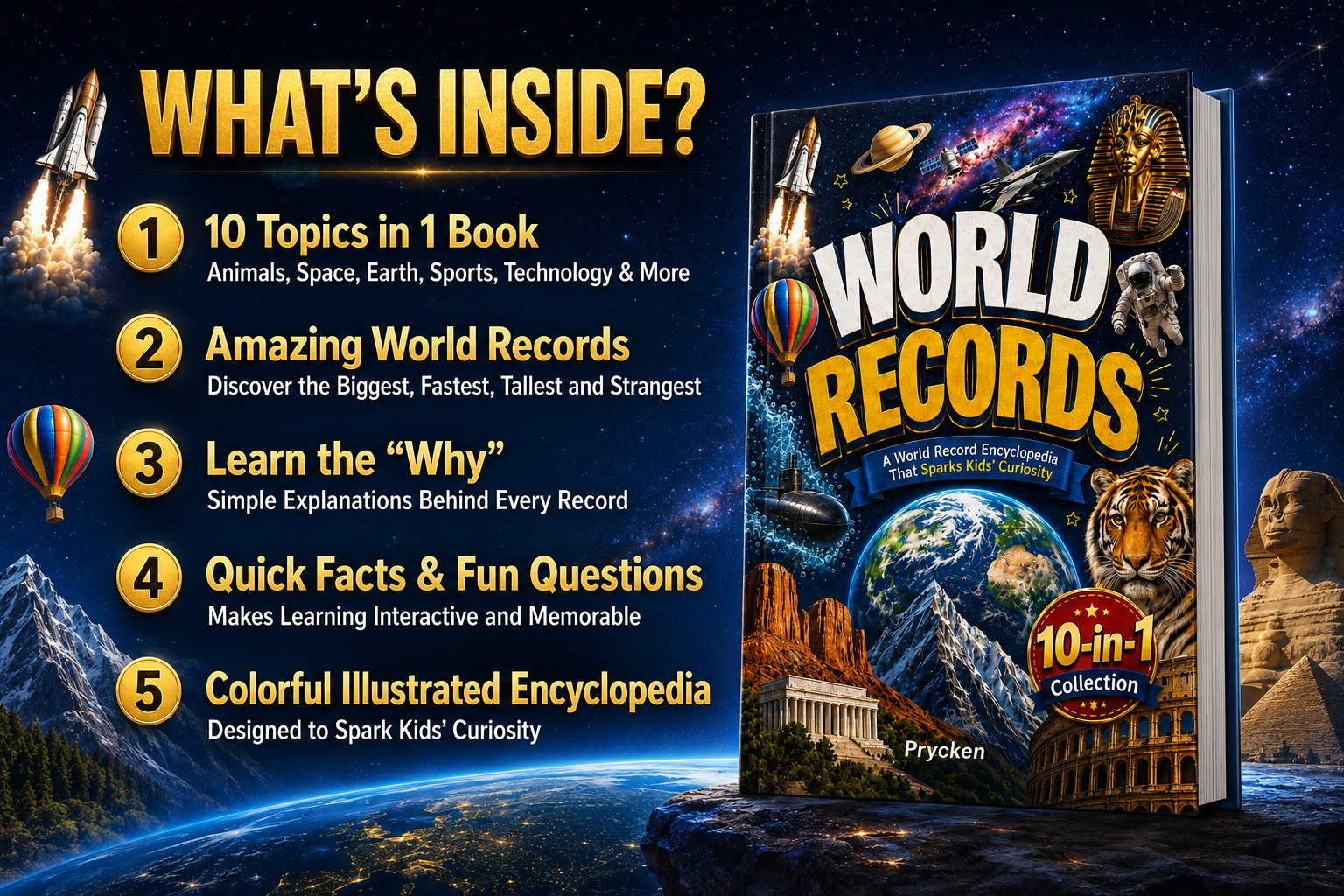 World Records Book A World Record Encyclopedia That Sparks Curiosity A 10-in-1 Illustrated Book
